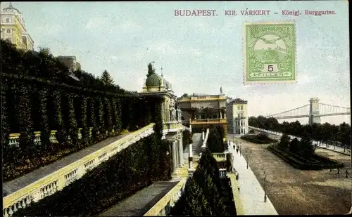 Ak Budapest Ungarn, Königlicher Burggarten
