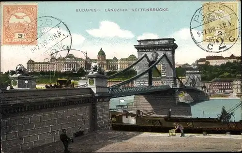 Ak Budapest Ungarn, Kettenbrücke