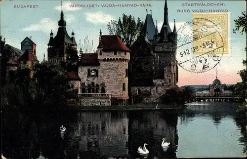 Ak Budapest Ungarn, Stadtwäldchen, Burg Vajda-Hunyad