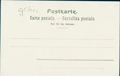 Glitzer Litho Engel, Harfe, Glocken, Blumen