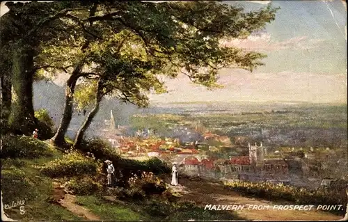 Ak Malvern Worcestershire England, From Prospect Point