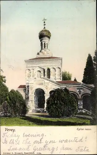 Ak Vevey Kanton Waadt, Eglise russe