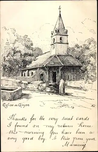 Künstler Litho Gryon Kanton Waadt, Eglise