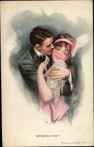 Künstler Ak Gathering Honey, Liebespaar