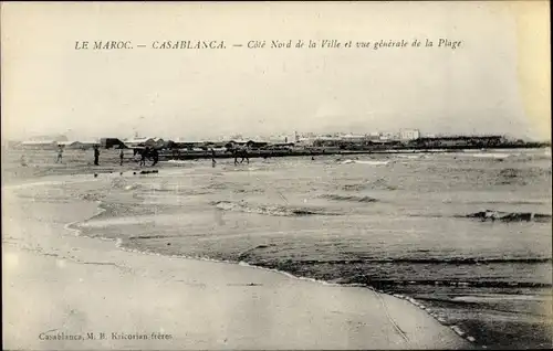 Ak Casablanca Marokko, Cote Nord de la Ville, la Plage