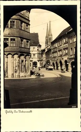 Ak Görlitz in der Lausitz, Untermarkt, Peterskirche, Möbelmagazin