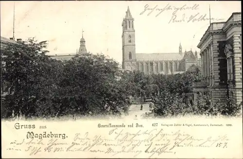 Ak Magdeburg an der Elbe, Generalkommando und Dom