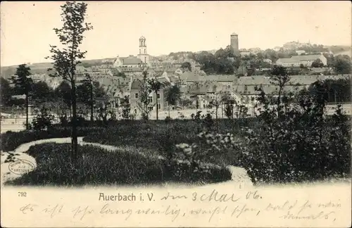 Ak Auerbach im Vogtland Sachsen, Gesamtansicht
