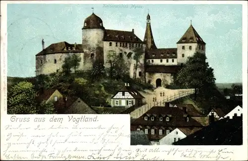 Ak Mylau Reichenbach im Vogtland, Kaiserschloss, Totalansicht