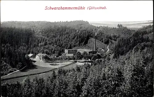 Ak Netzschkau im Vogtland, Schwarzhammermühle im Göltzschtal, Wald