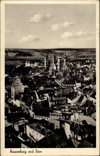 Ak Naumburg an der Saale, Vogelschau vom Ort mit dem Dom