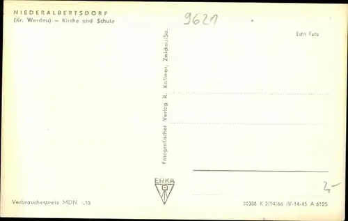 Ak Niederalbertsdorf Langenbernsdorf in Sachsen, Kirche und Schule