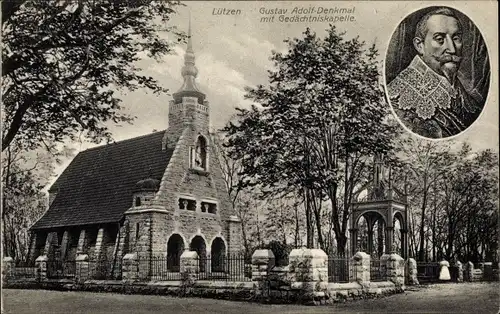 Ak Lützen im Burgenlandkreis, Gustav-Adolf-Denkmal mit Gedächtniskapelle