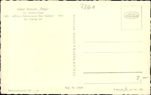 Ak Schmannewitz Dahlen in Sachsen, Hotel Olga