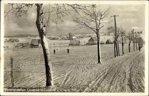 Ak Zinnwald Georgenfeld Altenberg im Erzgebirge, Winterpanorama