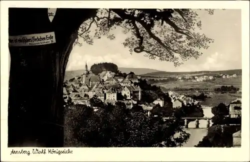 Ak Arnsberg im Sauerland Westfalen, Blick von Königseiche auf den Ort