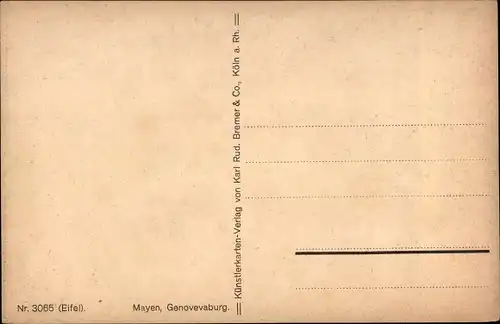 Künstler Ak Mayen in der Eifel, Genovevaburg