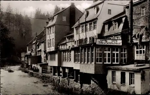 Ak Monschau Montjoie in der Eifel, Rurpartie, Häuser, Hotel Alte Herrlichkeit