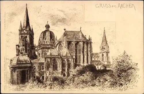 Künstler Ak Aachen in Nordrhein Westfalen, Kirche