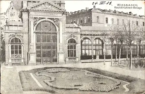 Ak Wiesbaden in Hessen, Kochbrunnen-Anlage
