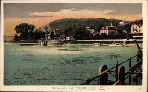 Ak Rolandseck Remagen am Rhein, Rheinpartie, Dampfer