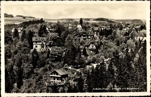 Ak Jocketa Pöhl Vogtland, Totalansicht vom Ort, Adlerstein