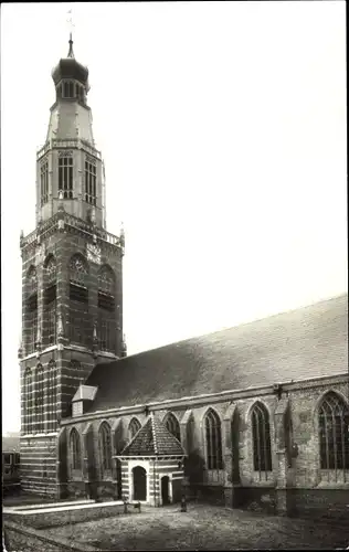 Ak Enkhuizen Nordholland Niederlande, Zuider of St. Pancraskerk met toren