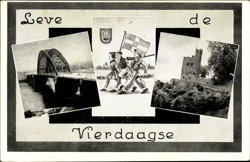 Ak Nijmegen Gelderland, Vierdaagse, Brücke