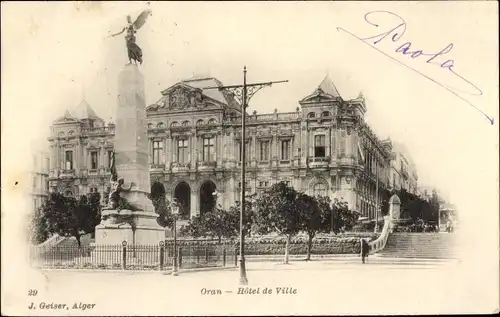Ak Oran Algerien, Hotel de Ville