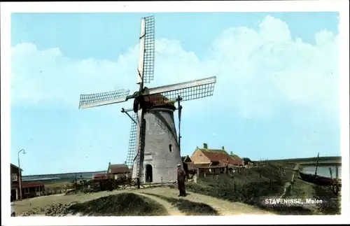 Ak Stavenisse Zeeland Niederlande, Molen, Windmühle