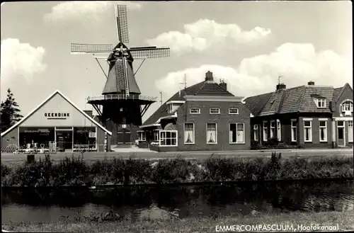 Ak Emmer Compascuum Emmercompascuum Drenthe, Hoofdkanaal, Molen