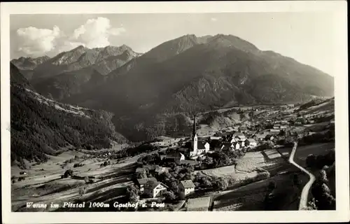 Ak Wenns in Tirol, Gasthof zur Post, Panorama vom Ort