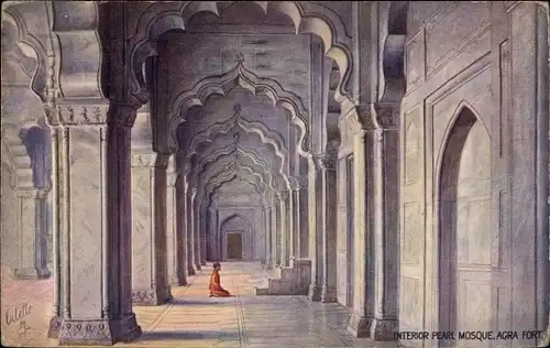 Künstler Ak Agra Indien, Interior Pearl Mosque, Agra Fort, Tuck Series II No 8946