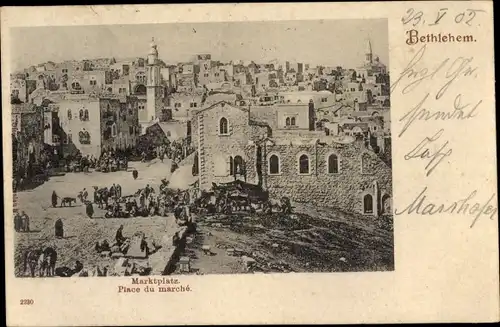 Ak Bethlehem Palästina, Marktplatz