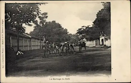 Ak Vietnam, Le Sechage du Café, Trocknen von Kaffee