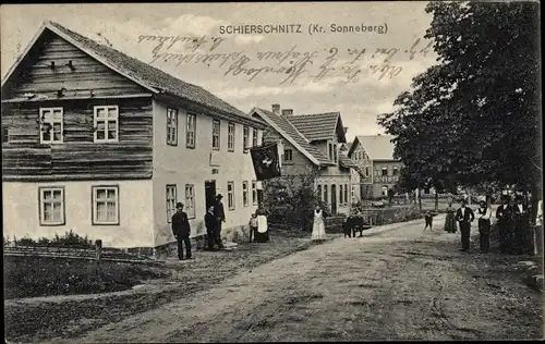 Ak Schierschnitz in Thüringen, Straßenpartie, Anwohner