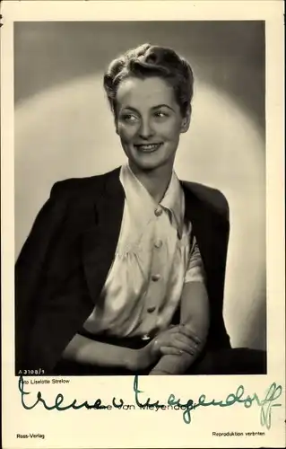 Ak Schauspielerin Irene von Meyendorff, Portrait, Ross A 3108 1, Autogramm