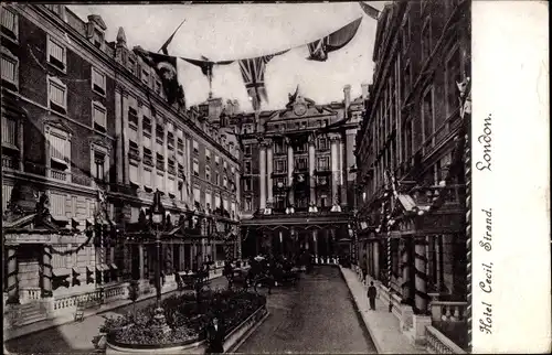 Ak London City, The Strand, Hotel Cecil