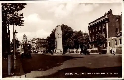Ak London City England, Whitehall and the Cenotaph