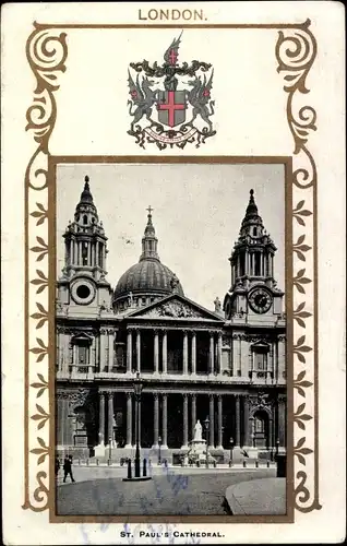 Passepartout Wappen Ak London City England, St. Paul's Cathedral