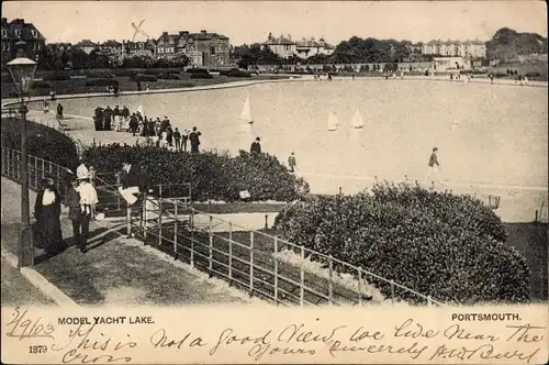 Ak Portsmouth Hampshire England, Model Yacht Lake