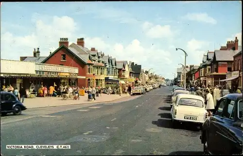 Ak Cleveleys Fylde Coast Lancashire England, Victoria Road, Geschäft