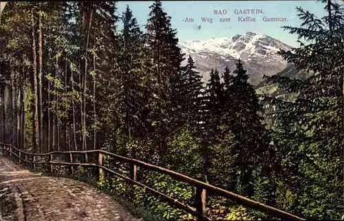 Ak Bad Gastein Badgastein in Salzburg, Am Weg zum Kaffee Gamskar