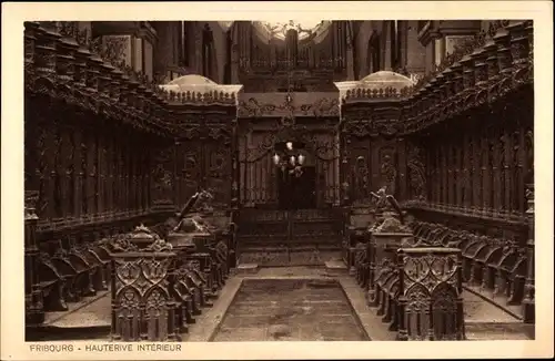 Ak Fribourg Freiburg Stadt Schweiz, Hauterive Interieur