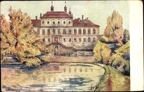 Künstler Ak David, J., Duchcov Dux Region Aussig, Valdstejnsky zamek s parkem