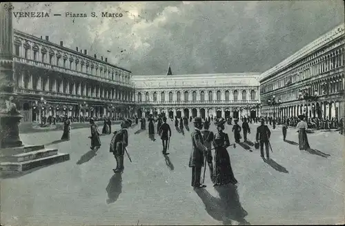 Mondschein Ak Venezia Venedig Veneto, Piazza San Marco