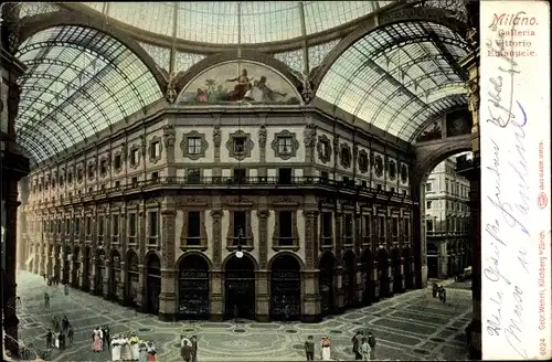 Ak Milano Mailand Lombardia, Galleria Vittorio Emanuele