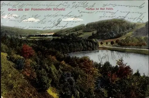 Ak Polczyn Zdrój Bad Polzin Pommern, Blick auf den Fünfsee