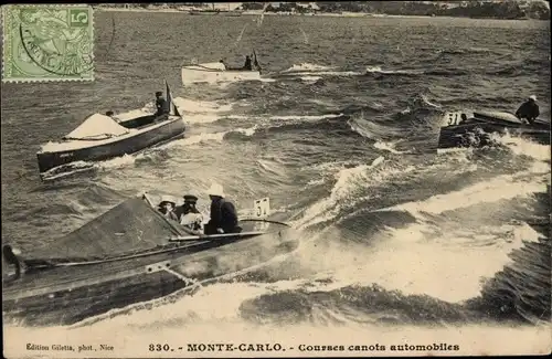 Ak Monte Carlo Monaco, Courses canots automobiles