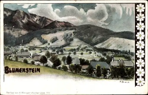 Künstler Ak Brand, F., Blumenstein Kanton Bern, Panorama